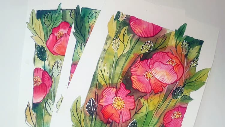 Watercolor Poppies - Free Udemy Course 100% Off Coupon